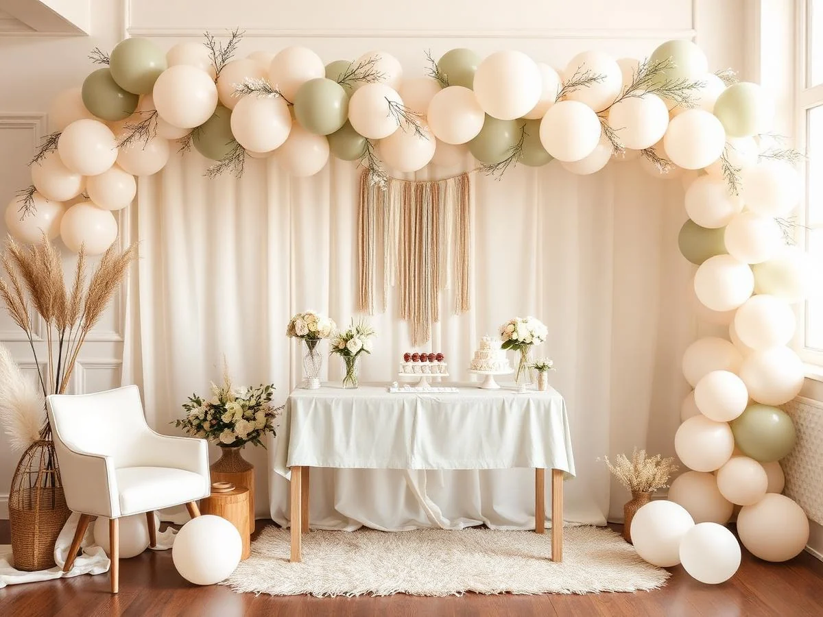 Decoração acolhedora de chá de bebê